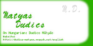 matyas dudics business card